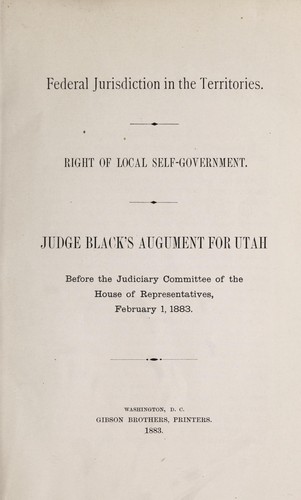 Federal jurisdiction in the territories