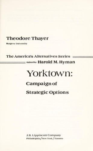 Yorktown, campaign of strategic options