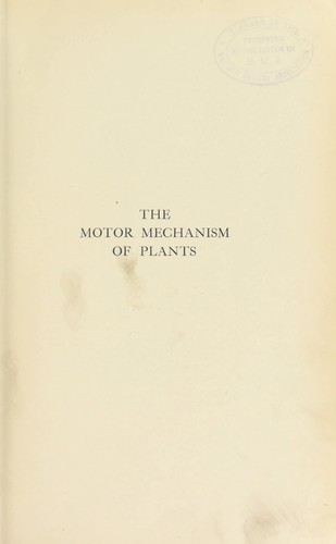 The motor mechanism of plants