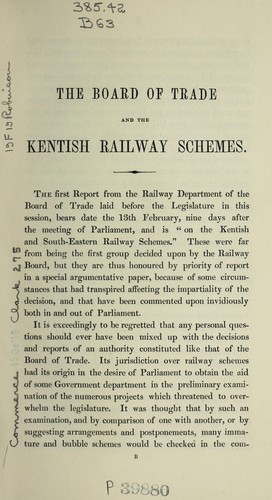 The Board of Trade and the Kentish railway schemes