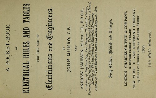 A pocket-book of electrical rules and tables