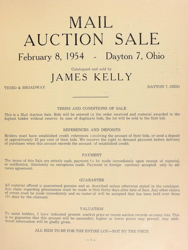 Mail auction sale