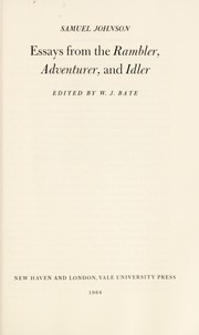 Essays from the Rambler, Adventurer, and Idler