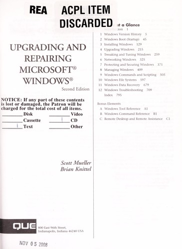 Upgrading and repairing Microsoft Windows