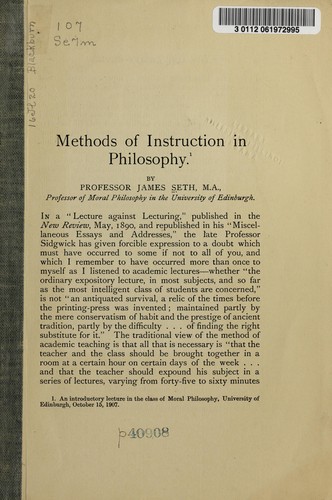 Methods of instruction in philosophy