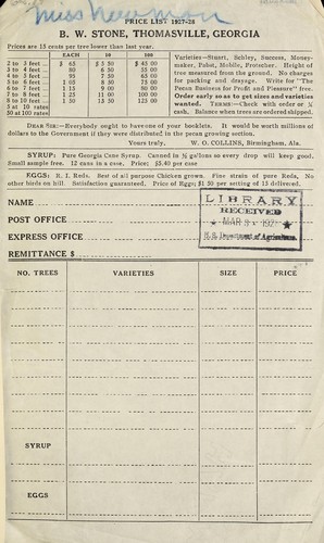 Price list, 1927-28