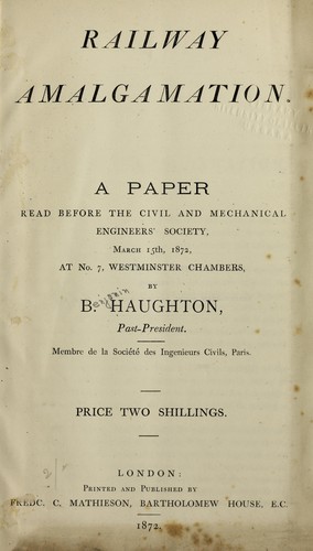 Railway amalgamation