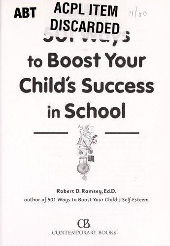 501 ways to boost your child's success in school