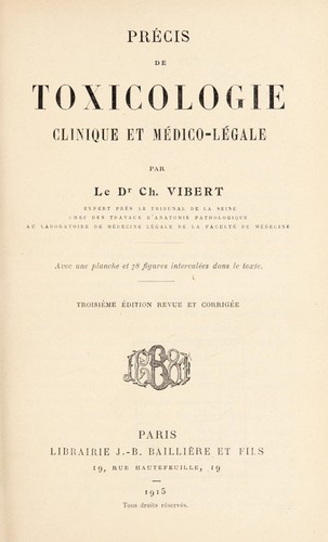 Pr©♭cis de toxicologie clinique et m©♭dico-l©♭gale