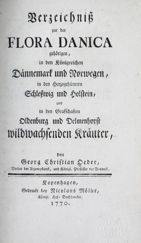 Verzeichniss zur der Flora danica geho rigen