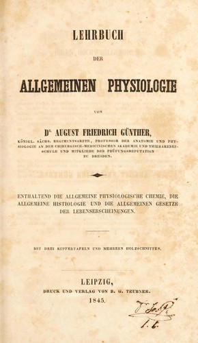 Lehrbuch der Physiologie des Menschen f©ơr ©rzte und Studirende