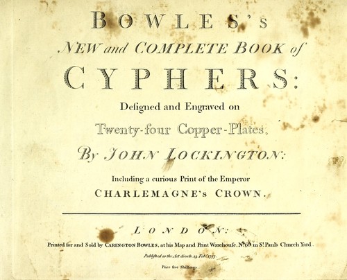 Bowles's New and complete book of cyphers