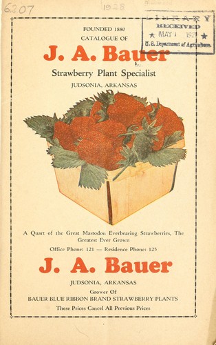 Catalogue of J.A. Bauer, strawberry plant specialist