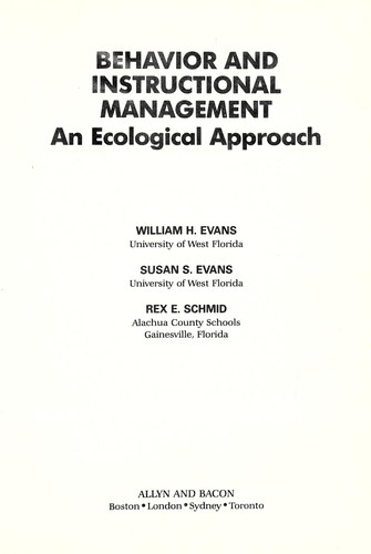 Behavior and instructional management