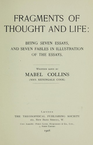 Fragments of thought and life