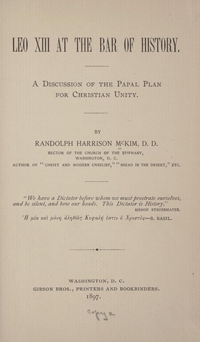 Leo XIII at the bar of history