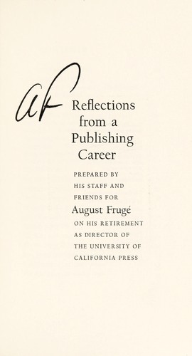 Reflections from a publishing career