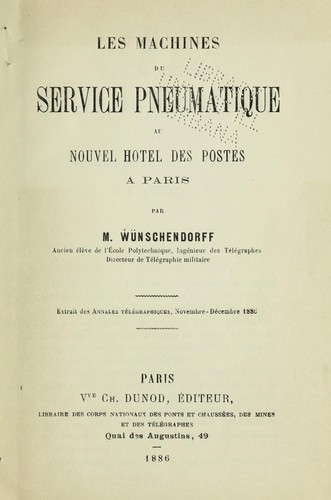 Les machines des service pneumatique au nouvel hotel des postes a Paris