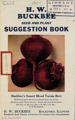 H. W. Buckbee seed and plant suggestion book