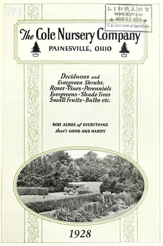 Deciduous and evergreen shrubs, roses, vines, perennials, evergreens, shade trees, small fruits, bulbs, etc