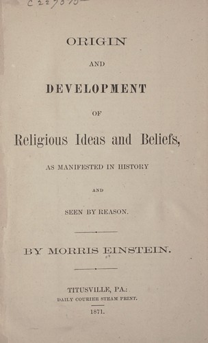 Origin and development of religious ideas and beliefs