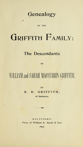Genealogy of the Griffith Family