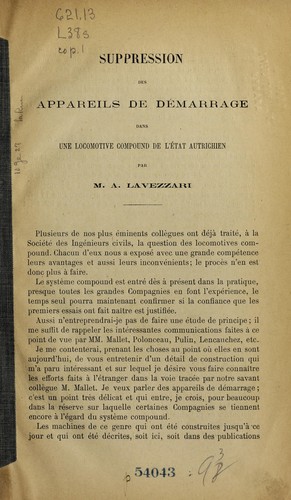Suppression des appareils de de marrage dans une locomotive compound de l'e tat autrichien