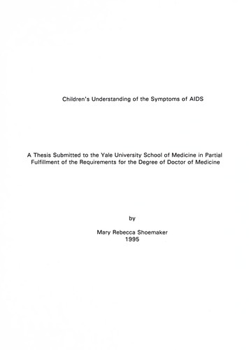 Children's understanding of the symptoms of AIDS