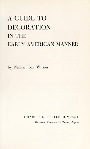 A guide to decoration in the early American manner