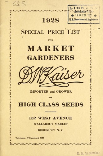 1928 special price list for market gardeners