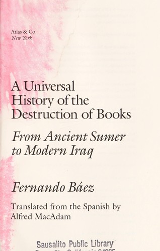 A Universal History of the Destruction of Books