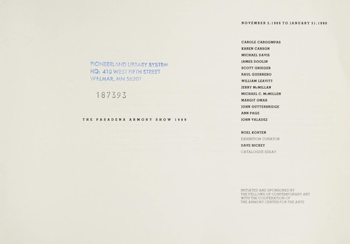 The Pasadena Armory Show, 1989