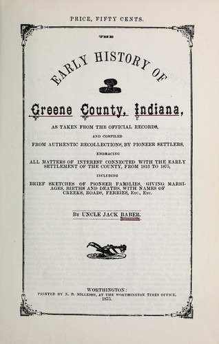 Early history of Greene County, Indiana