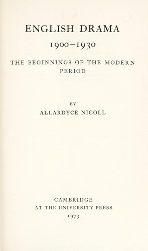 English drama, 1900-1930