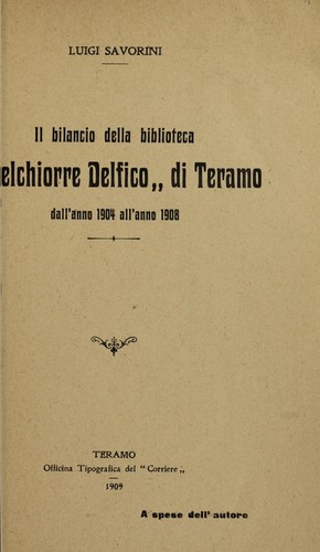L'uso pubblico della biblioteca 'Melchiorre Delfico' di Teramo