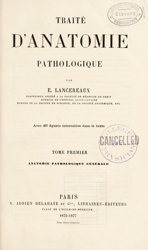 Trait©♭ d'anatomie pathologique