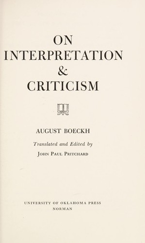 On interpretation & criticism