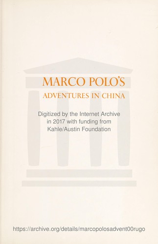 Marco Polo's adventures in China