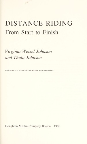 Distance riding, from start to finish