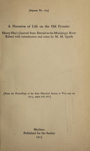 Narrative of life on the old frontier