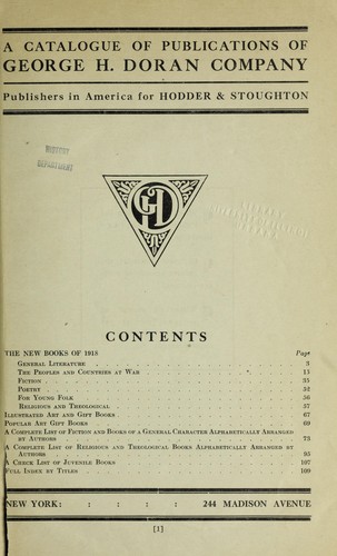 A catalogue of publications of George H. Doran Company ... [Autumn, 1918]