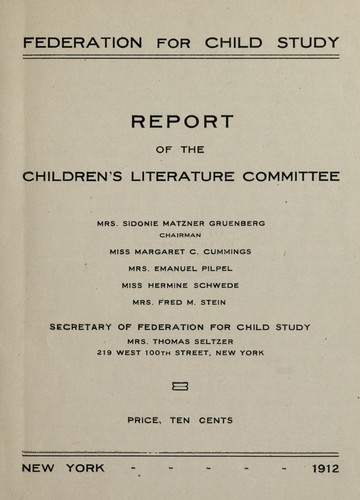 Report of the Children's Literature Committee ...