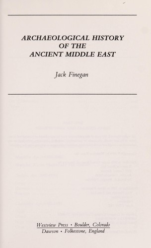 Archaeological history of the ancient Middle East