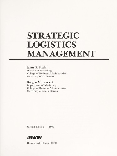 Strategic logistics management