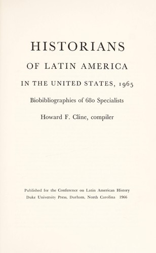 Historians of Latin America in the United States, 1965