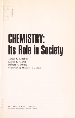 Chemistry: its role in society