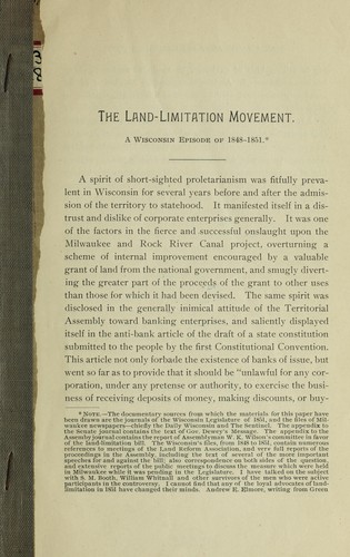 The land-limitations movement