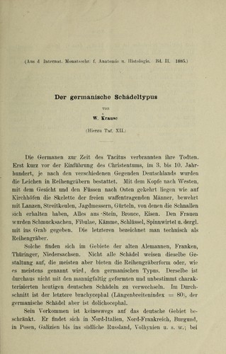 Der germanische schädel typus