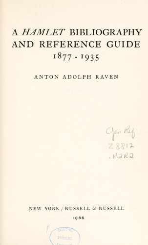 A Hamlet bibliography and reference guide, 1877-1935