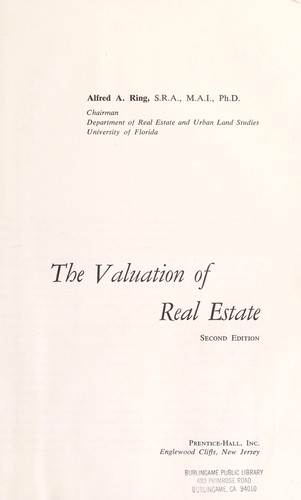 The valuation of real estate